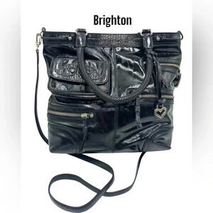 Brighton Kaelan Black Patent Handbag